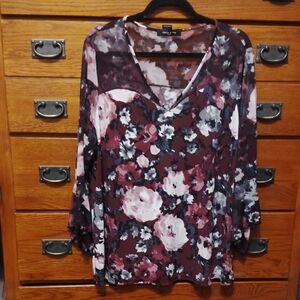 Floral V-Neck Women's Top